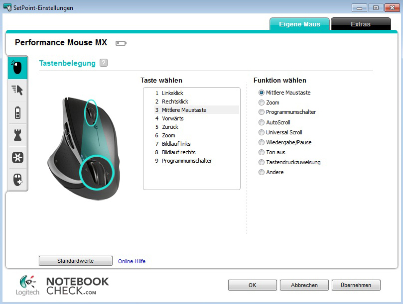 Review Logitech Performance Mouse MX - NotebookCheck.net