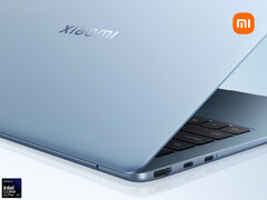 The Panther Lake Xiaomi Book Pro 14 features a 72Wh battery. Pictured: a promo picture of the laptop showing its side.