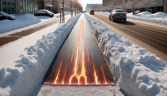 Self-heating concrete melts ice and is intended to reduce snow clearing (symbolic image: Dall-E / AI)