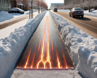 Self-heating concrete melts ice and is intended to reduce snow clearing (symbolic image: Dall-E / AI)