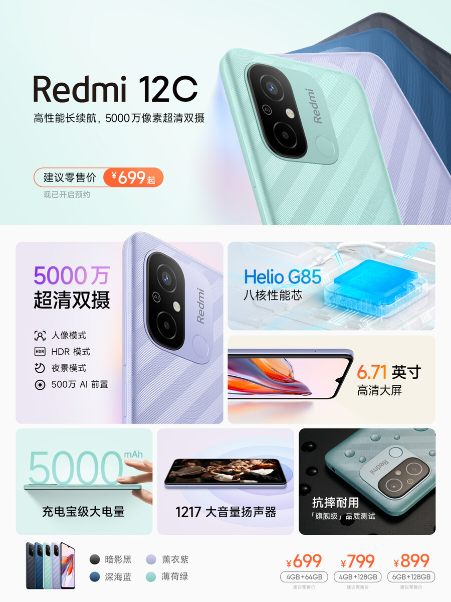 Redmi 12c Specifications