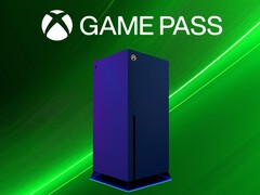 Next Xbox console mockup with Game Pass banner