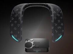 The Panasonic SC-GNW10S-FF SoundSlayer x Final Fantasy XIV neck speaker provides gamers with low-latency wireless surround sound. (Image source: Panasonic)