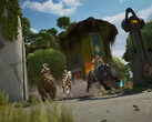 A screengrab of players riding on mounts in Highguard
