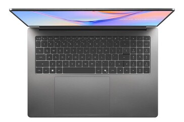 Asus Vivobook S16 shown from above with its keyboard and touchpad