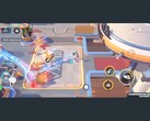Overwarch Rush gameplay showing a 4v4 Control match.