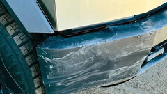 The Cybertruck only got a bumper bruise (image: John Dwelle/Fox 26)