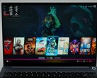 AIM MAX+ laptop running Bazzite with games like Spider-Man 2, The Witcher 3, and Hades shown in the launcher. (Image Source: ETA Prime on YouTube)
