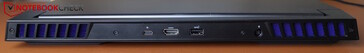 Dell G16 ports on the rear. (Source: Notebeookcheck)