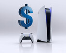 PS5 console shown below dollar sign (Image source: Sony PlayStation with edits)