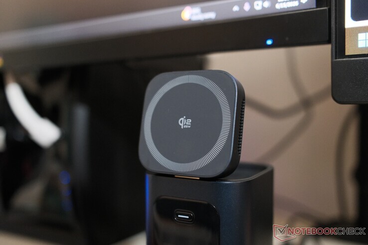 The RD1 Pro comes equipped with a Qi2.2 wireless charging pad, that opens up to keep your phone in a more accessible position on the desk.