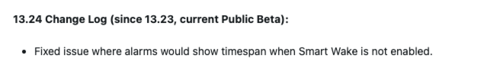 The change log for beta version 13.24 for the Instinct 3