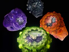 The G-Shock GA-V01SKE series. Clockwise from top: GA-V01SKE-8A, GA-V01SKE-4A, GA-V01SKE-3A, GA-V01SKE-6A