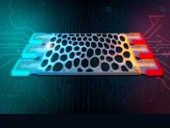 An artistic rendering showing a thermal analog computing device