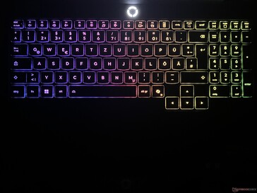 Keyboard illumination with 24 zones