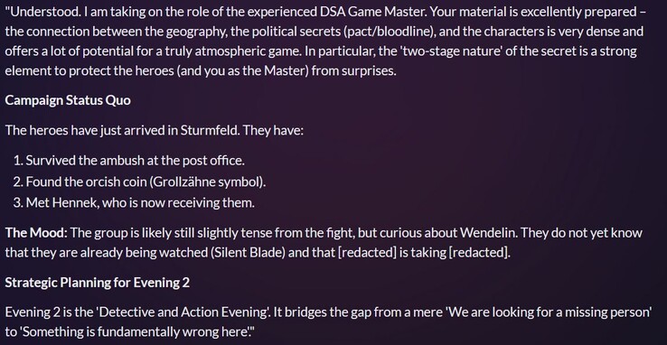 Starts directly planning session 2