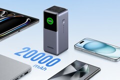 The Ugreen Nexode 20,000 mAh boasts a trio of ports, including dual USB-C ports and a USB-A port. (Image source: Ugreen)