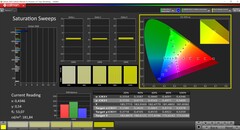 CalMAN saturation (profile: Native, target color space: P3)