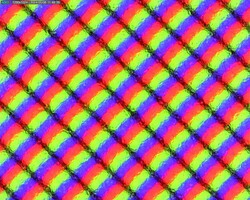 Grainy sub-pixels through matte overlay