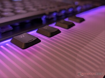 Low-profile PBT keycaps.