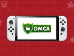 Nintendo Switch OLED displaying DMCA logo