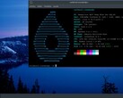OmegaLinux 2026.02.21 desktop with terminal window showing new Arch Linux base version