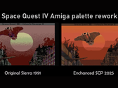 A screengrab comparing Space Quest's original Sierra offerings vs its enhanced SCP 2025 ports thanks to a palette rework (image source: annouk33)