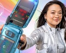 A promotional marketing image for the Commodore 8020 Callback flip phone