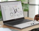 The Compal AI Book concept sports a touch-enabled E Ink display below its keyboard.