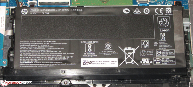 A look at the 52.5 Wh battery in the HP Gaming Pavilion 15.