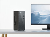 The Lecoo Cool 310 has been refreshed. Pictured: a promo picture of the mini PC alongside a monitor. (Image source: Lenovo)