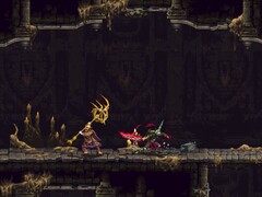 An image showing the Penitent One and an enemy in Blasphemous 2.