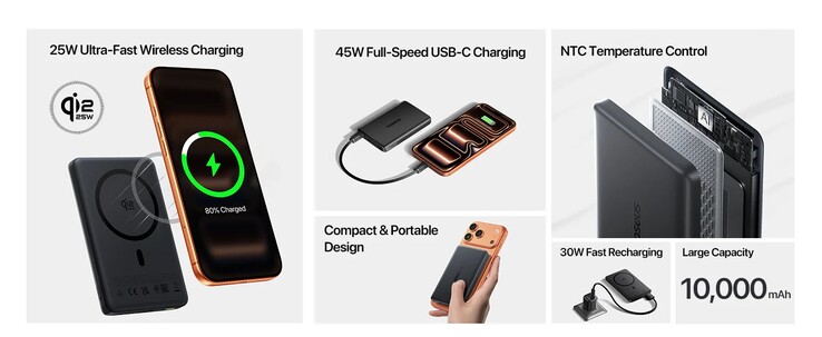 The PicoGo AM52 Qi2.2 power bank key features