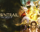 Final Fantasy XIV Dawntrail promotional artwork featuring characters from the Square Enix MMORPG.