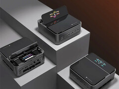 The Machenike GTS mini-PC's status display can show key metrics in multiple postures. (Image source: Machenike)