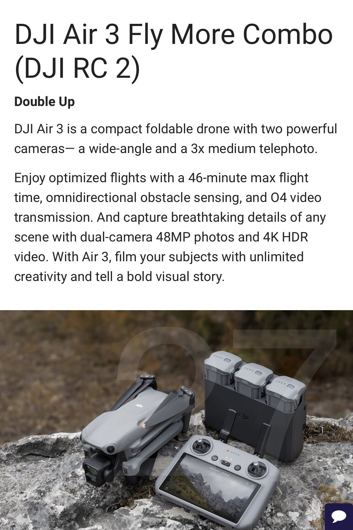 DJI Air 3 with 1/1.3″ CMOS dual 48MP cameras announced