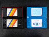 The Anbernic RG DS next to a Nintendo DSi XL. (Image source: ETA Prime)