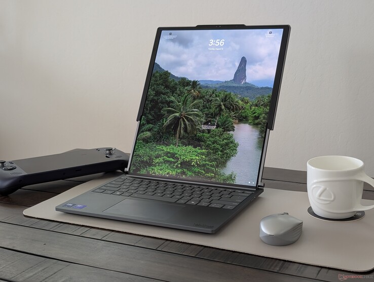 The extended screen will have a crease near the center much like on foldable smartphones or the ThinkPad X1 Fold 16