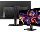 The back view and the front view of the MSI MPG 322UR X24 monitor.