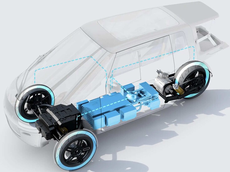 The integrated battery system located on the underside. (Image source: Cixi)
