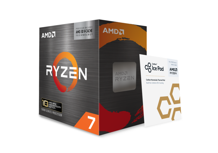 AMD Ryzen 7 5800X3D with a thermal pad that comes bundled with the CPU.
