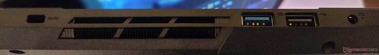 Left side: Kensington Lock, USB-A 3.1 Gen1, USB-A 2.0, Line-In/Out