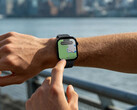 The Watch Hyper has a dual-band GPS system. Pictured: the smartwatch with a map on the display.
