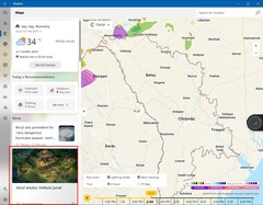 Microsoft Weather with ads in Romania (Image source: Own)