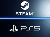 Banner with Steam and PS5 logos is shown (Image source: Steam, Sony PlayStation with edits)