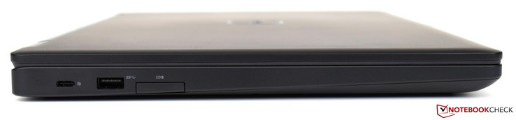 Left-hand side: DisplayPort via USB Type-C, USB 3.1 Type-A Gen 1, SD card reader