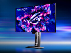 The ROG Swift OLED PG259QWS Ace has a flat finish and a TrueBlack Glossy coating.