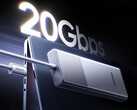 The 10Gbps version of the SSD enclosure costs $29.99. Pictured: a promo picture highlighting the 20Gbps transfer rate of the other model.