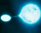 An illustration showing a neutron star and another star.