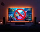 PlayStation in living room playing censored game (Image source: Sony PlayStation with edits)